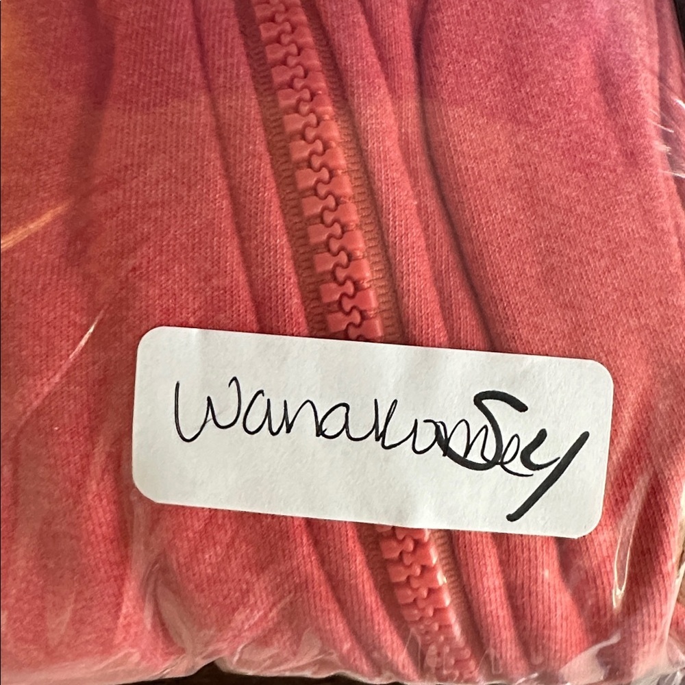 WANAKOME XS Oversized Coral side zip cotton blend woman zip sweatshirt Causal - Picture 14 of 16